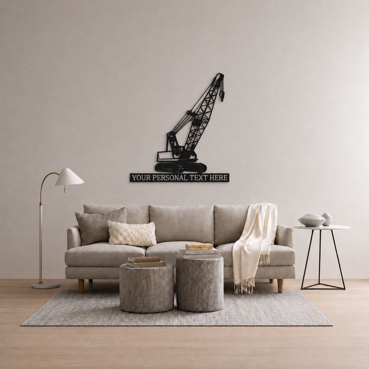 Crawler Crane Metal Name Sign Wall Art