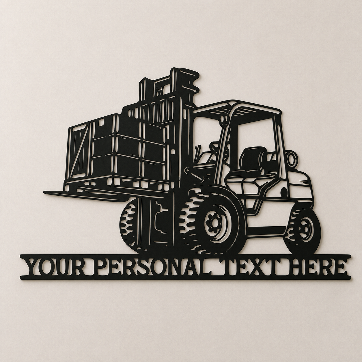 Forklift Metal Name Sign Wall Art