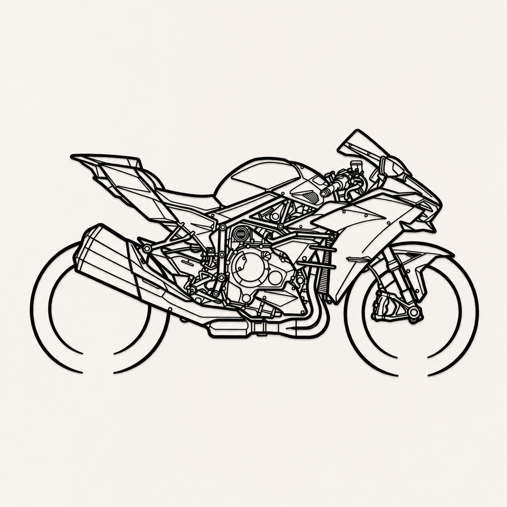 Kawasaki Ninja H2 Wall Art