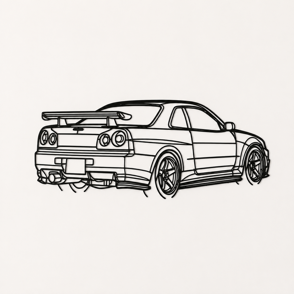 Nissan Skyline R34 Back view Wall Art