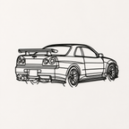 Nissan Skyline R34 Back view Wall Art