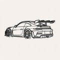 Porsche 911 GT3 RS Back view Wall Art