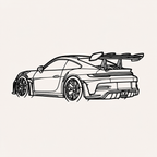 Porsche 911 GT3 RS Back view Wall Art
