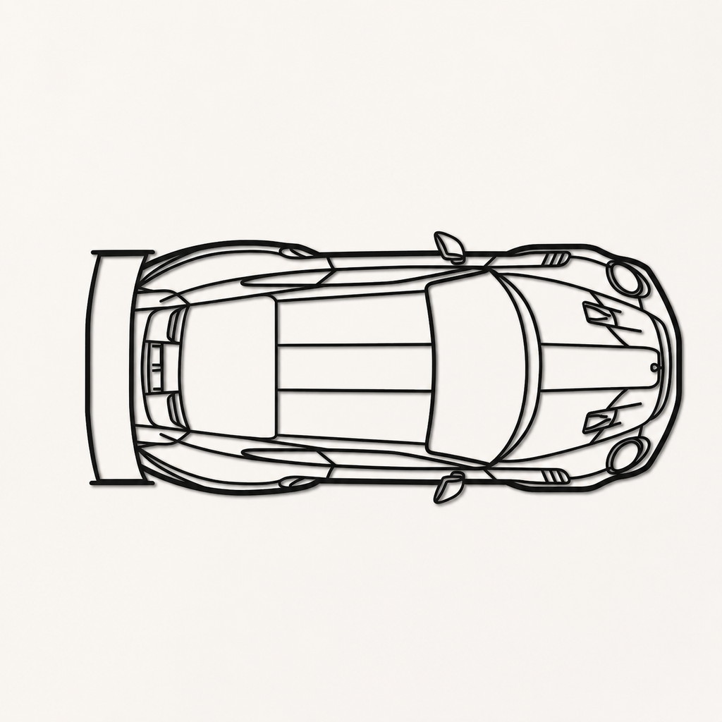 Porsche 911 GT3 RS Top view Wall Art