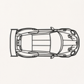 Porsche 911 GT3 RS Top view Wall Art