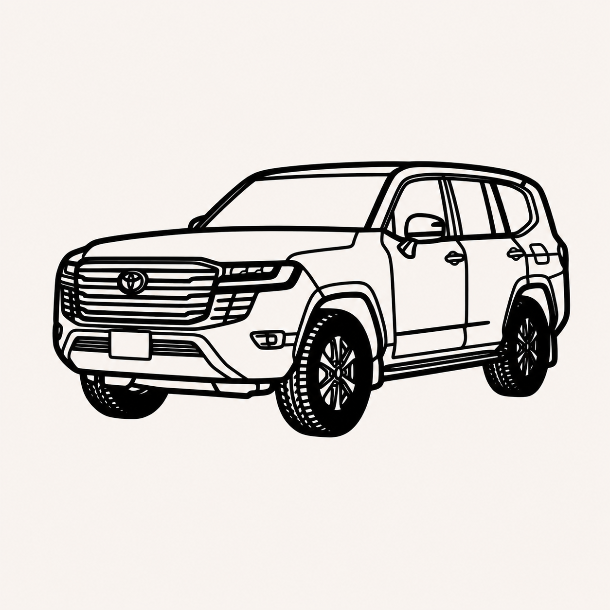 Toyota Land Cruiser 300 Front view Wall Art