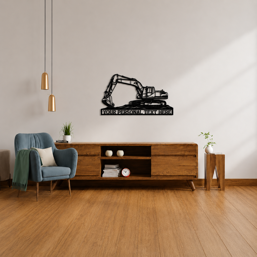 Excavator Operator Metal Name Sign Wall Art