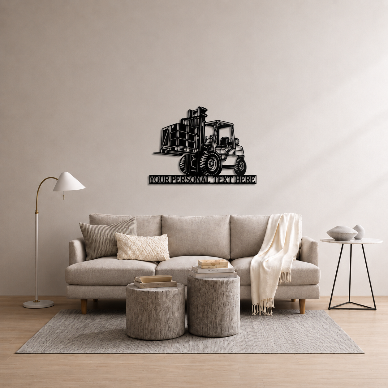 Forklift Metal Name Sign Wall Art