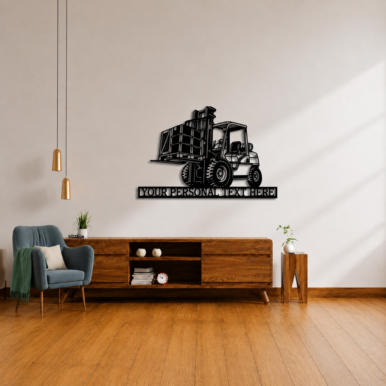 Forklift Metal Name Sign Wall Art