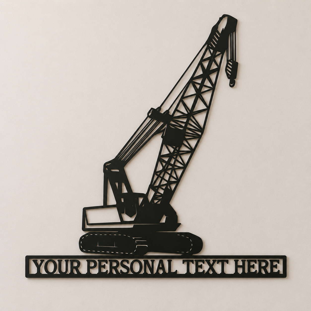 Crawler Crane Metal Name Sign Wall Art