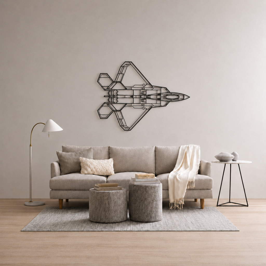 F-22 Raptor Angle Wall Art