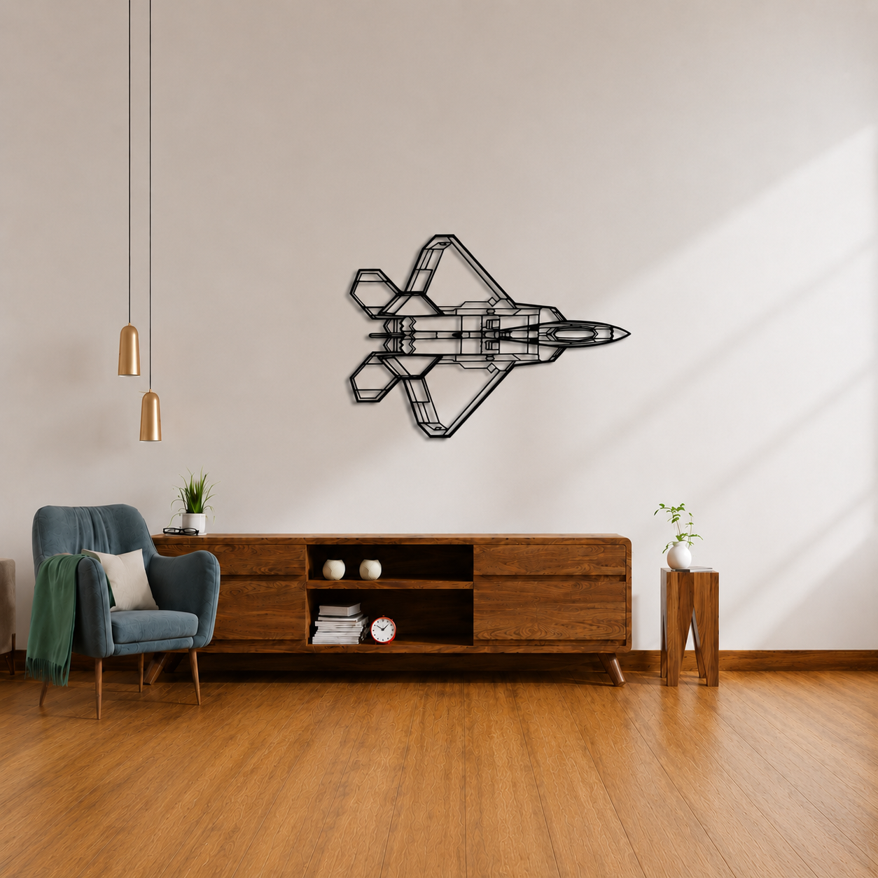 F-22 Raptor Angle Wall Art